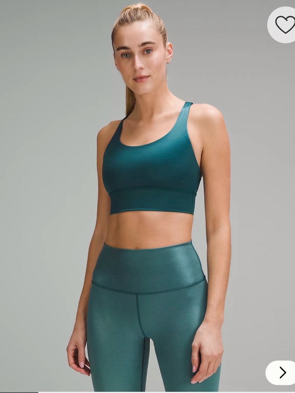 Lululemon Energy Longline Bra Foil
*Medium Support, SZ 4 - Storm Teal